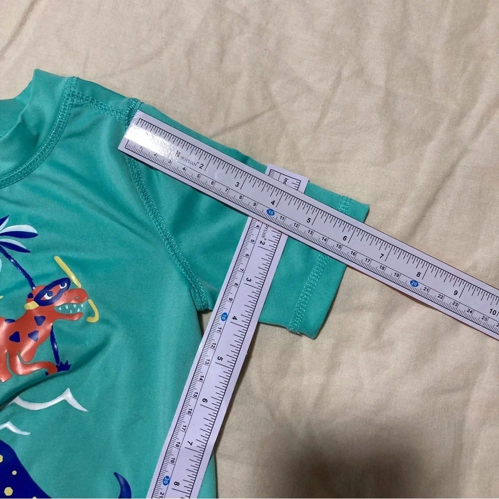 Kids Dinosaur Swim Shirt - Teal